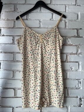 pale butter yellow Floral Cami Romper casual floral jumper bedtime shorts pjs